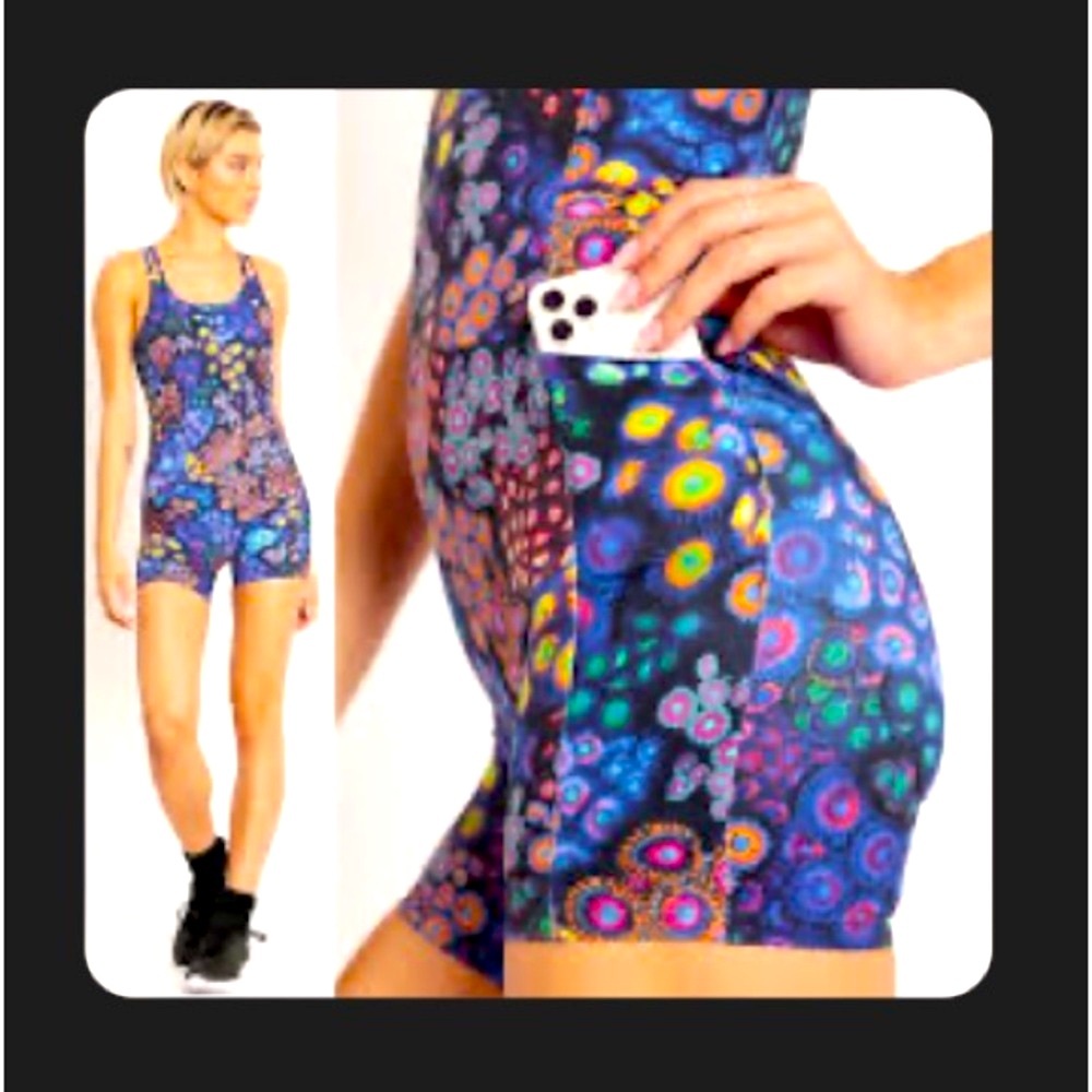 Blackmilk Zoa Garden Active Short Catsuit Limited Edition